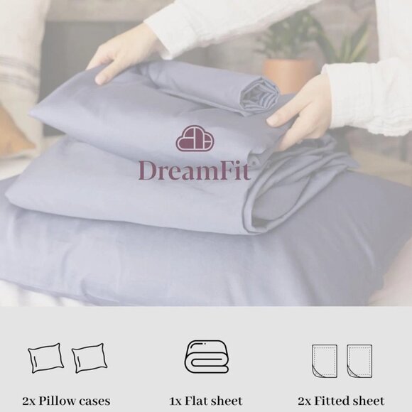 DreamFit Enhanced Bamboo™ Sheet Set Effortless Cool & Silky Comfort KING Ivory - Picture 8 of 15